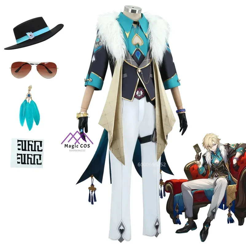 Honkai Star Rail Aventurine 코스프레 유니폼 가발 남성용 의상 할로윈 카니발 애니메이션 게임 캐릭터 의상 핫 세일
