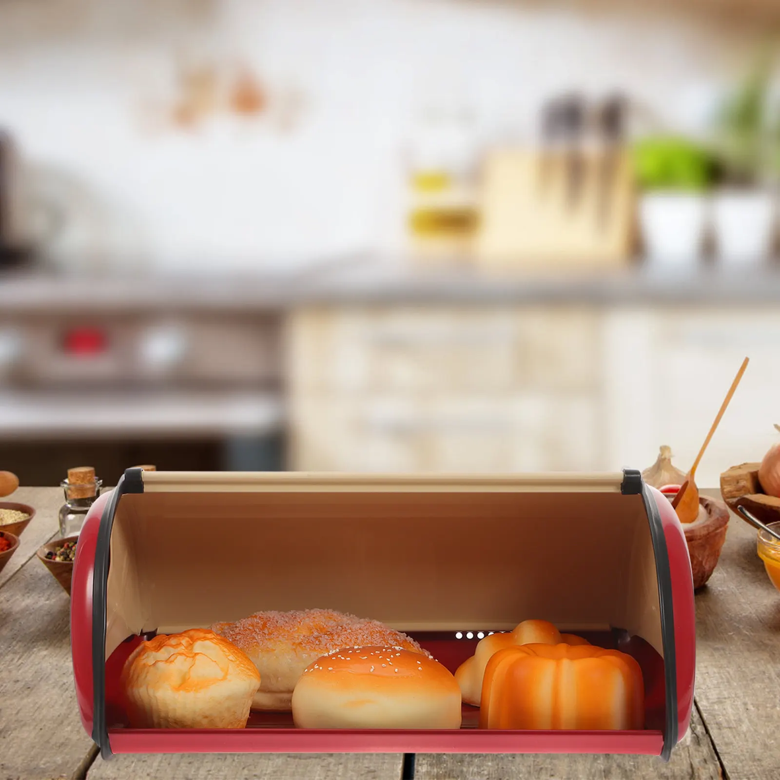 

Premium Stainless Steel Bread Box Large Capacity Kitchen Food Storage Bin for Counter Top Bread and Pastry Organization