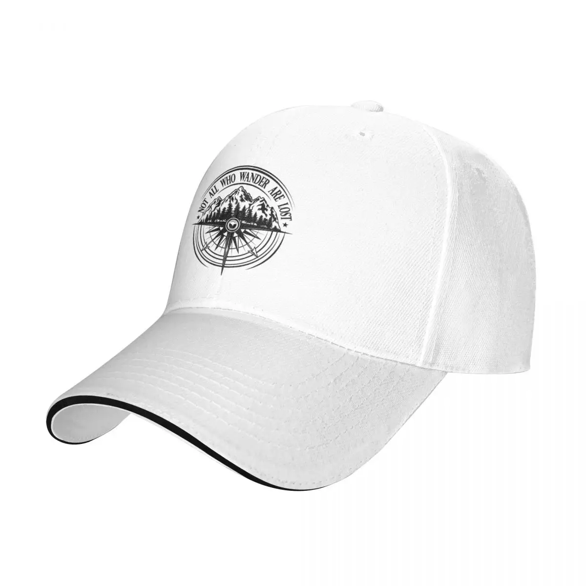 

Not All Who Wander are Lost Compass and Mountain Baseball Cap Brand Man cap Rave For Girls Men's