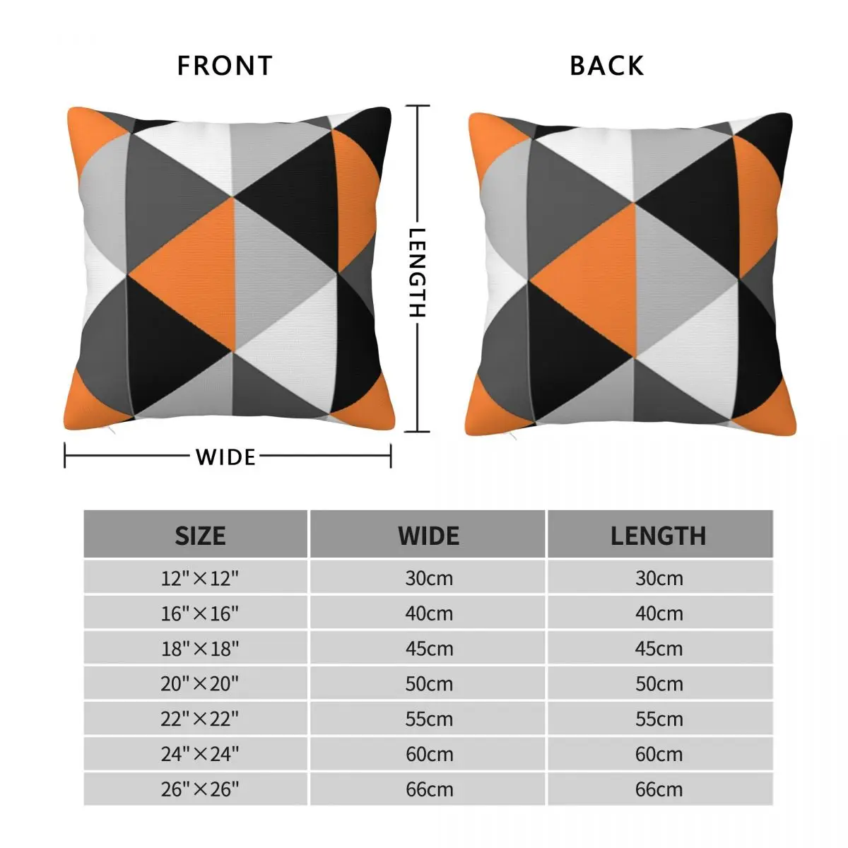 Orange Black White And Grey Square Pillowcase Polyester Linen Velvet Creative Zip Decor Pillow Case Home Cushion Cover Wholesale