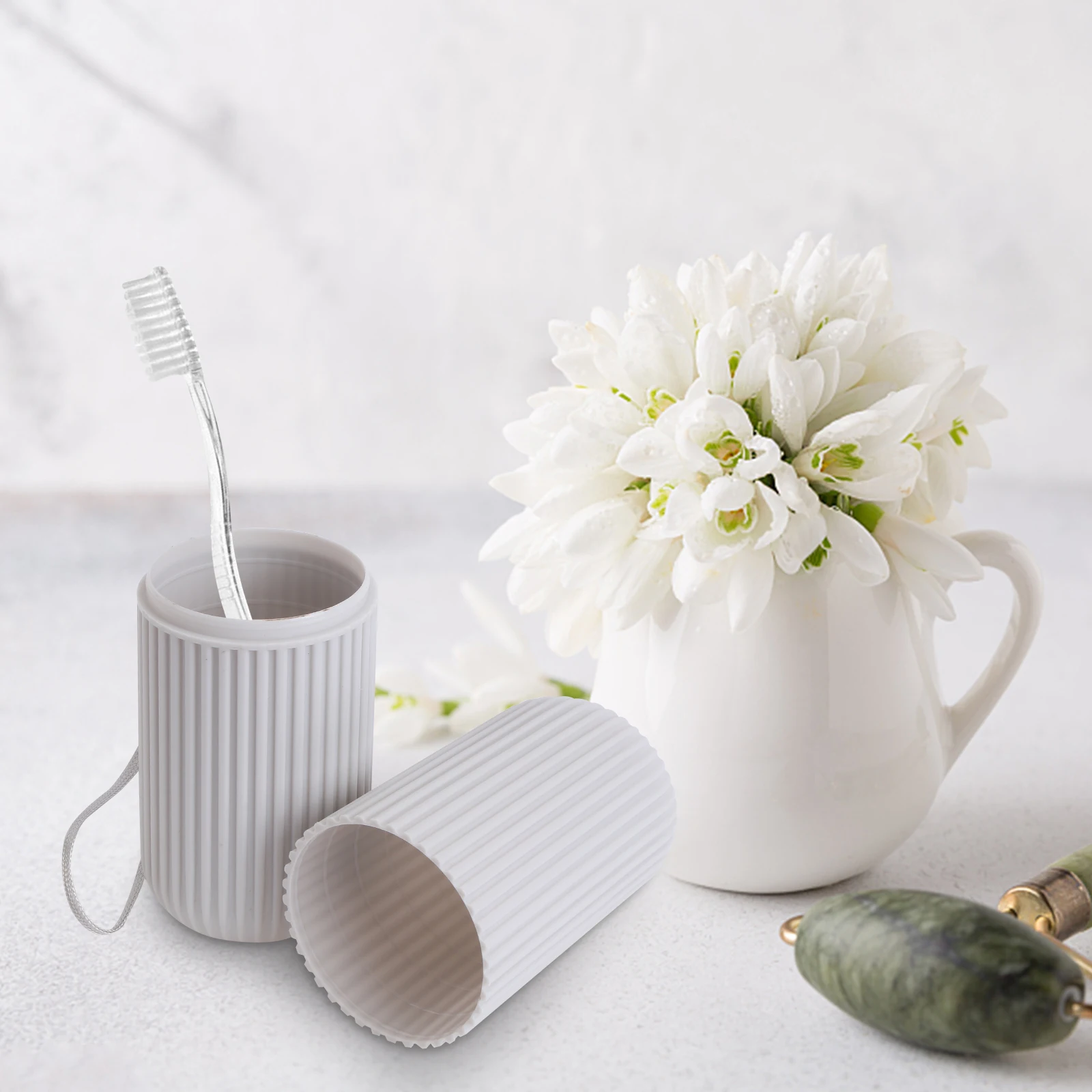 

3Pcs Toothbrush Container Travel Box Cup Holder Simple Storage Case Portable EcoFriendly Plastic Oral Care Brush Capsule