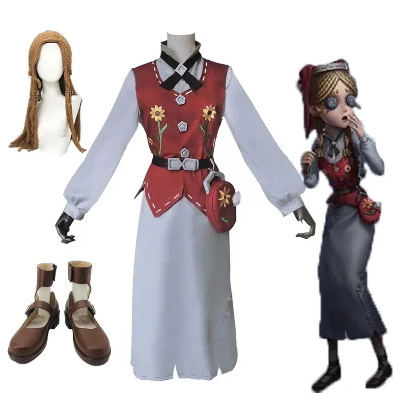 

Game Identity V Toy Dealers Anne Lester Cosplay Costume Women Fancy Dress Halloween Carnival Uniforms Wig Shoes Suit yi;4