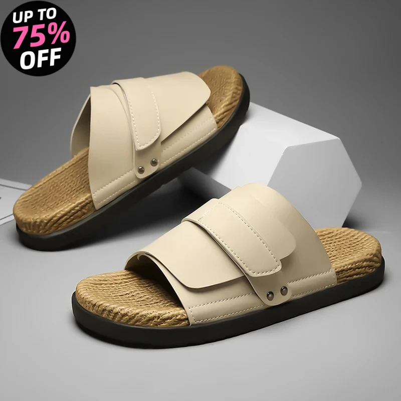 

Summer Comfortable Men's Sandasl Indoor Outdoor Beach Sandals Breathable Soft Flat Shoes Men Slippers Big Size 39-48