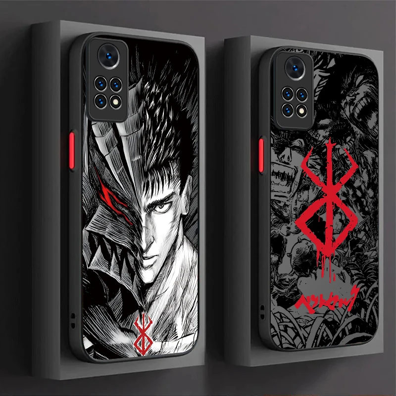 Coque de téléphone mate pour Xiaomi Redmi Note 15 14 13 12 11 10 9 Pro Plus 4G 5G 12S 11S 10S 9S, housse de protection Berserk Comics Anime