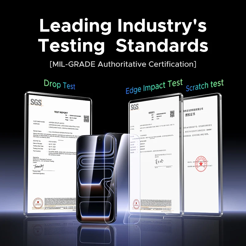 UGREEN 2-pack tempered glass screen protectors, compatible with iPhone 17/16/15/14/13, HD clarity protection 2