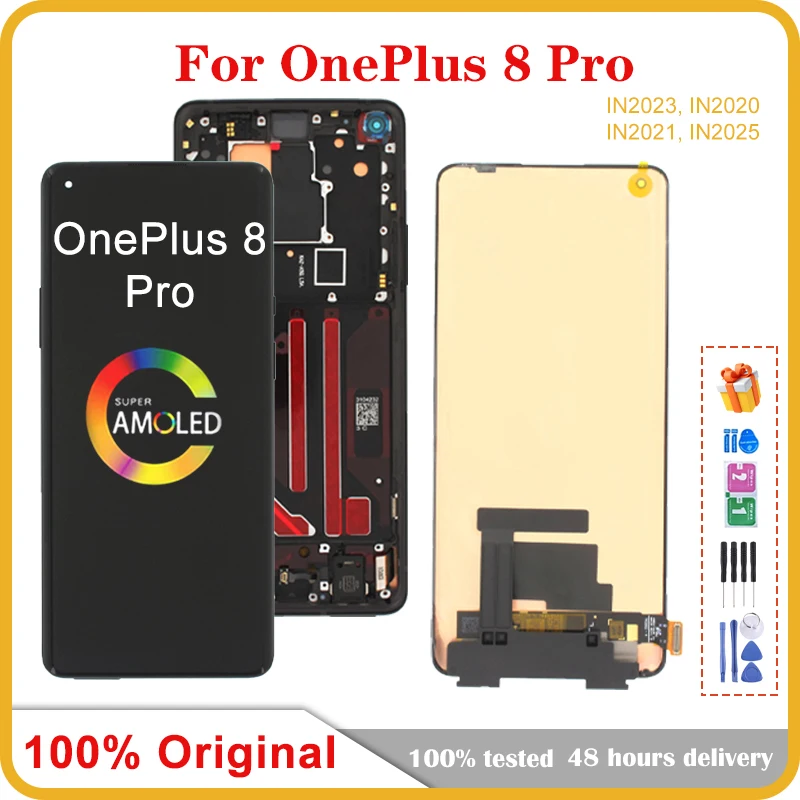 

6,78 ''AMOLED для OnePlus 8 Pro, ЖК-экран мобильного телефона в сборе, сенсорный экран, замена ЖК-панели
