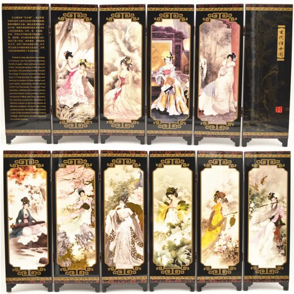 Feature Non-slip Abroad Gifts Travel Souvenirs Home Decor Antique Lacquerware Screen Ornaments Room Dividers Chinese Mural