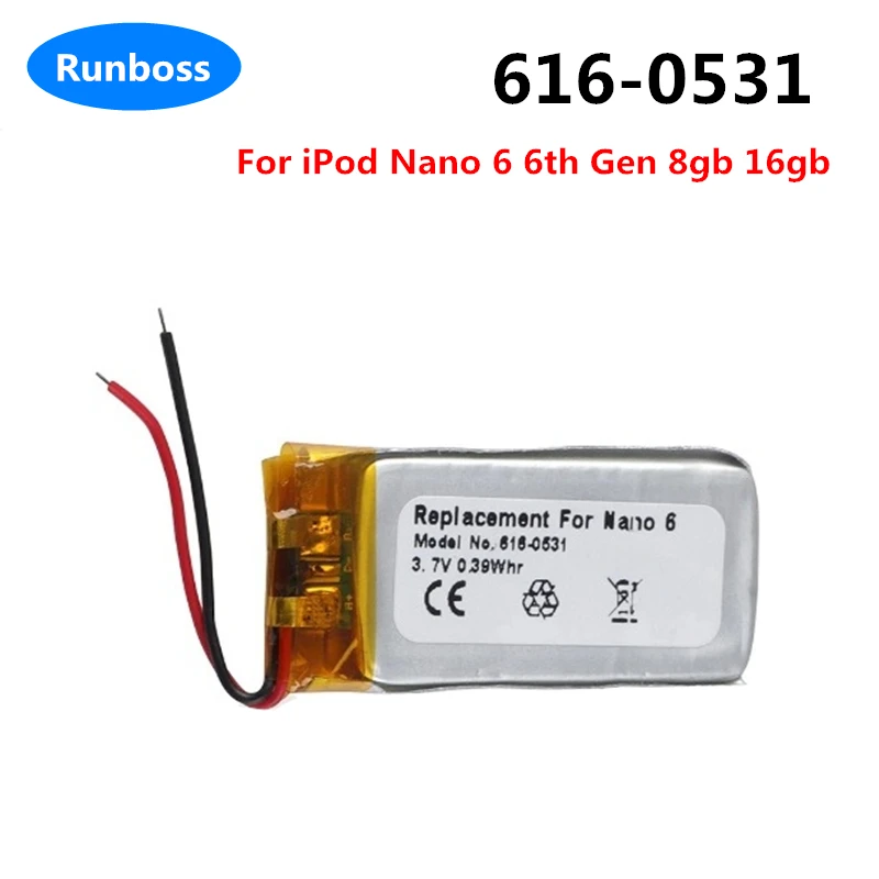 New 616-0531 A1366 616-0533 291634 115mAh Replacement for iPod Nano 6 6th Gen 8gb 16gb Battery Batteries Bateria Batteriej