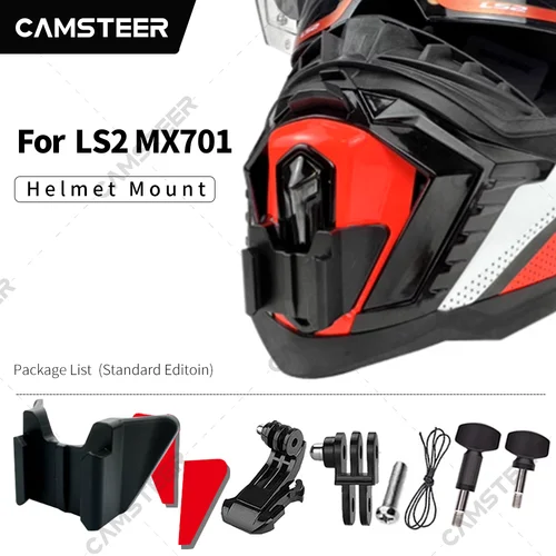 Imagen 1 del producto LS2 MX701 casco personalizado soporte de barbilla para GoPro12 11 10 9 DJI Action3/4 Insta360 Ace pro X4 X3 accesorios de Cámara de Acción
