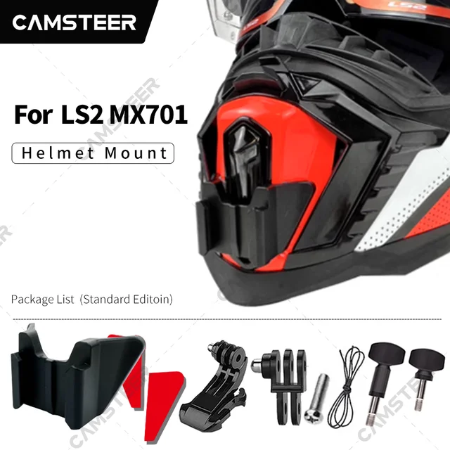 Uchwyt na kask LS2 MX701 do mocowania na brodę, kompatybilny z GoPro 13 12 11, DJI Action 6 5Pro, Insta360 Ace Pro2 X5 X4 X3, akcesoria do kamer sportowych