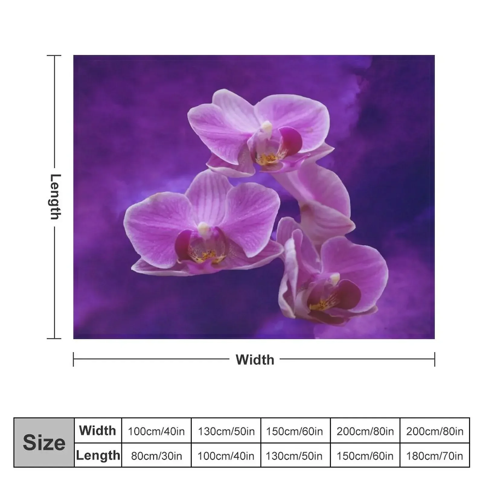 Purple Orchids Throw Blanket Polar Luxury St Blankets