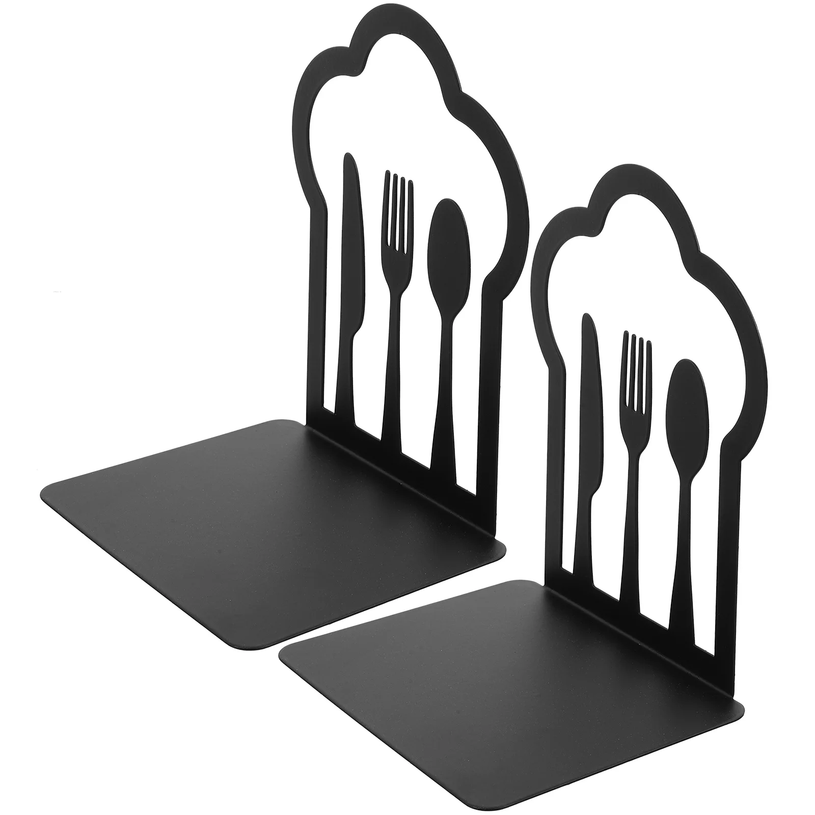 

2 Pcs Book Stand Fork Spoon Organizer Kitchen Themed Holder Bookends Accessory Decorative Decorate Holders Shelves