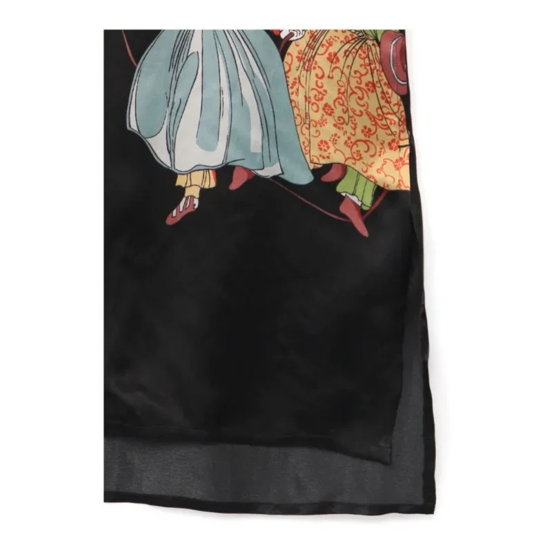 Rokumeikan Print Real Silk Shirts Luxury Design Yamamoto-Style Shirts Oversized for Womens Chemise Homme Original Black Shirt