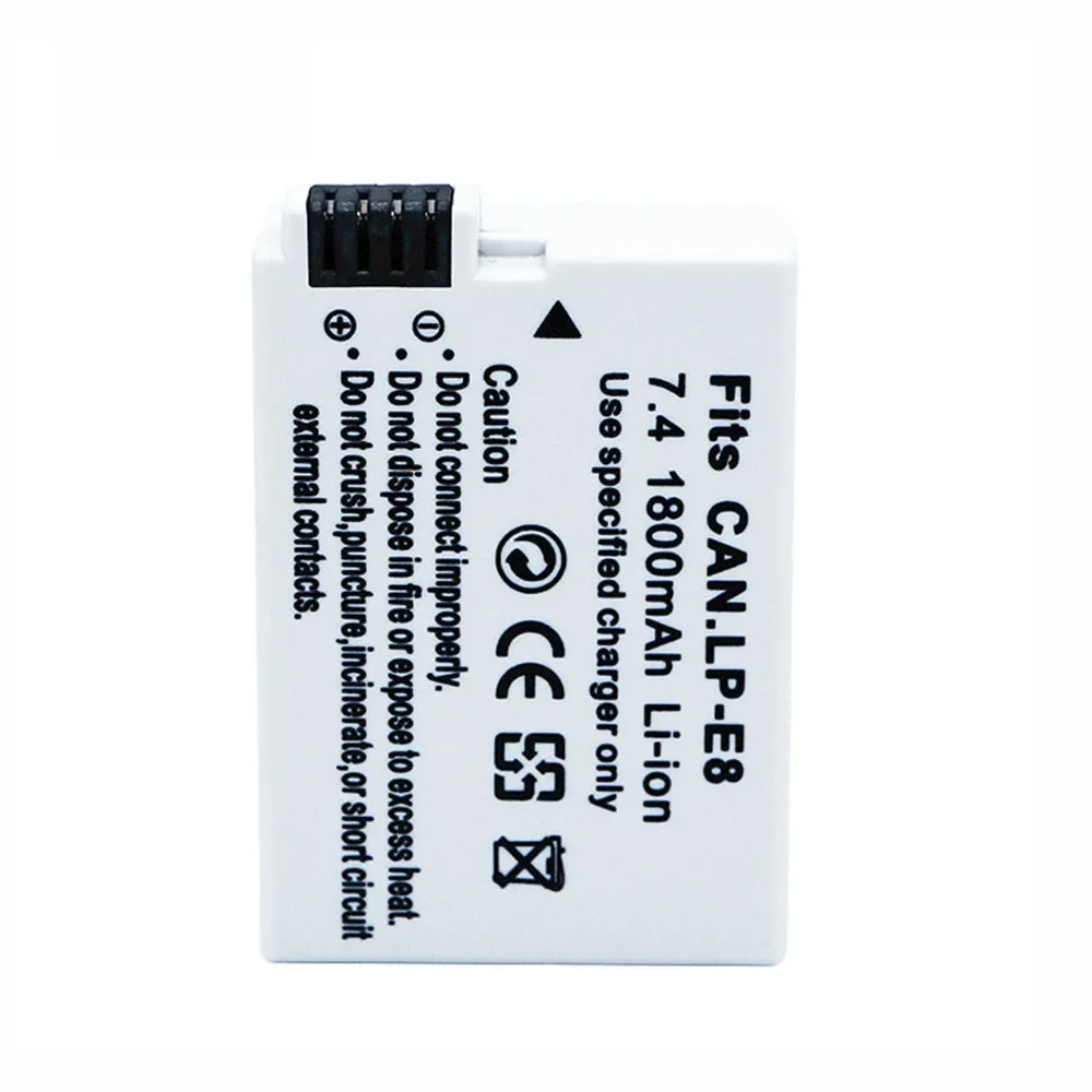 1800mAh LP-E8 Battery +Dual Charger for Canon EOS 550D 600D 650D 700D Kiss X4 X5 X6i X7i Rebel T2i T3i T4i T5i Camera Battery