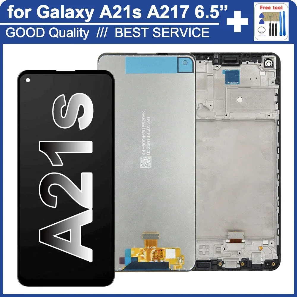 Przetestowany Super AMOLED dla Samsung Galaxy A21S A217F wyświetlacz LCD ekran dotykowy Digitizer zestaw LCD do Samsung A21S SM-A217F/DS