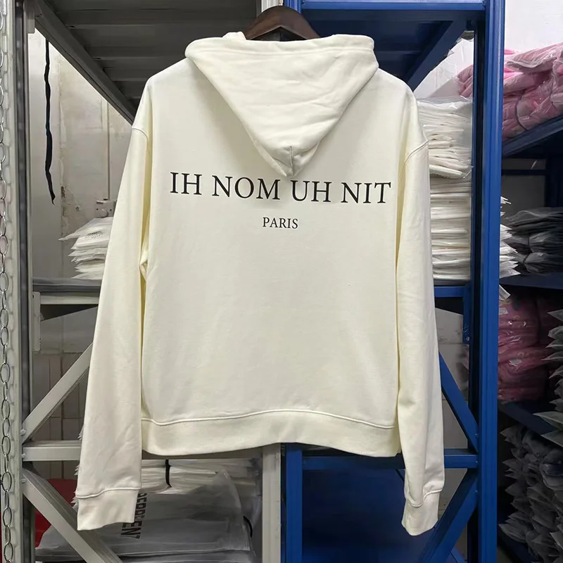 High Street Oversized Masked Man Printing IH NOM UH NIT PARIS Hoodie Men Women 1:1 Tags Pullovers Black White Sweatshirts