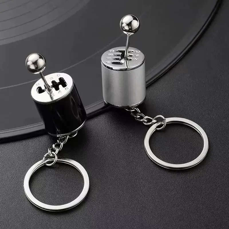 Metal Turbo Car Shifter Keychain Six-Speed Gear Stick Knob Gearbox Model Keyring Fidget Toys Antistress for Adults view 4
