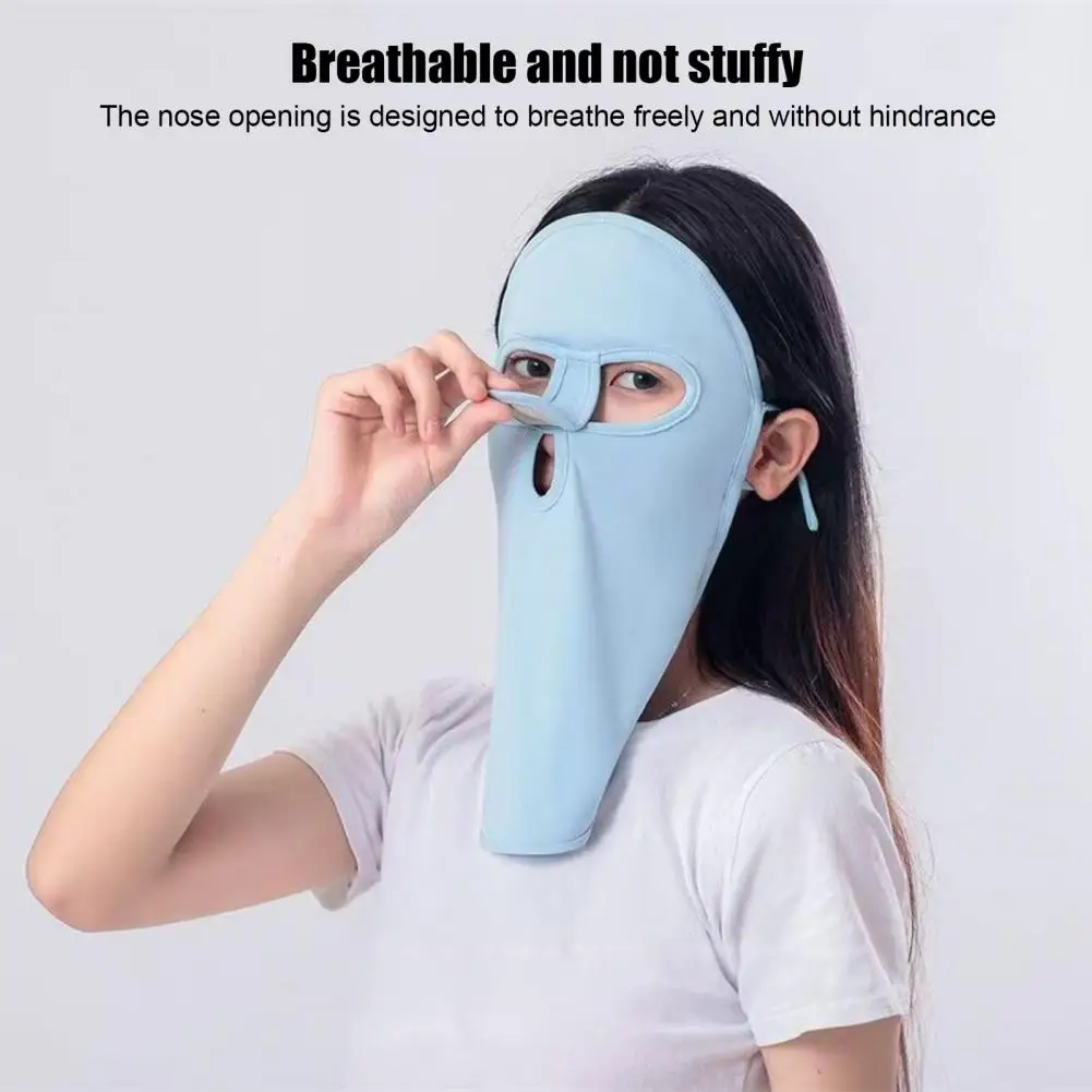 الرجال النساء الصيف الحرير الجليد غطاء الوجه قناع الوجه الكامل في الهواء الطلق قبعة الرياضة الأشعة فوق البنفسجية حماية غطاء الرقبة أقنعة للرياضة في الهواء الطلق المشي لمسافات طويلة #3