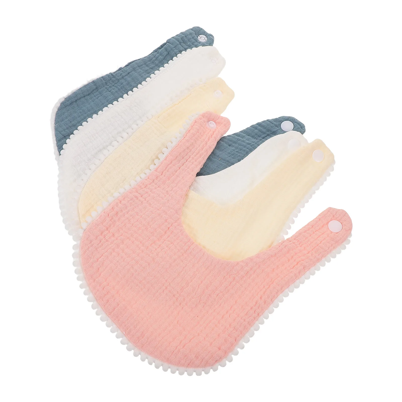 

4 шт. детские хлопковые марлевые нагрудники, мягкие двухслойные пузырьковые дизайны для слюнотечения прорезывания зубов для мальчиков и девочек, хлопковые детские нагрудники для новорожденных