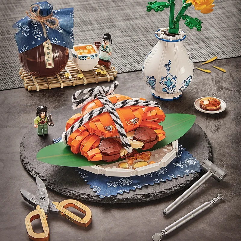 

LOZ small particle building blocks aquatic food play hairy crab food toys children puzzle assembling gift