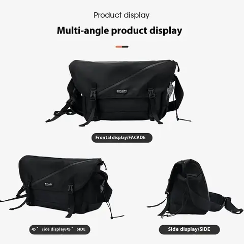 Kausal Nylon Axelväska Herrväska Japansk Tonåring Skola Laptop Sling Herrväska Streetwear Resväska Cross Bag Messengerväskor för män 8 best sales crossväska herr - №4