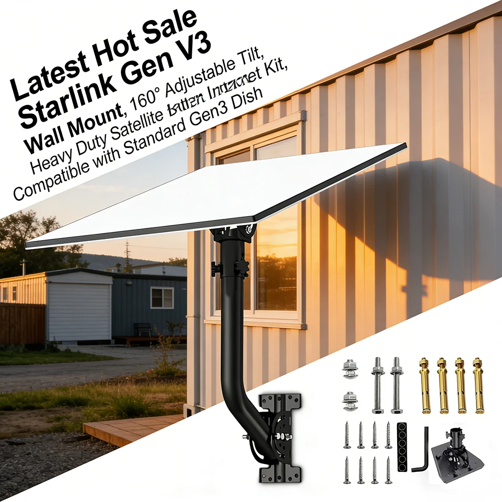 latest-hot-sale-starlink-gen-v3-wall-mount-160°-adjustable-tilt-heavy-duty-satellite-internet-kit-perfectly-compatible-with-s