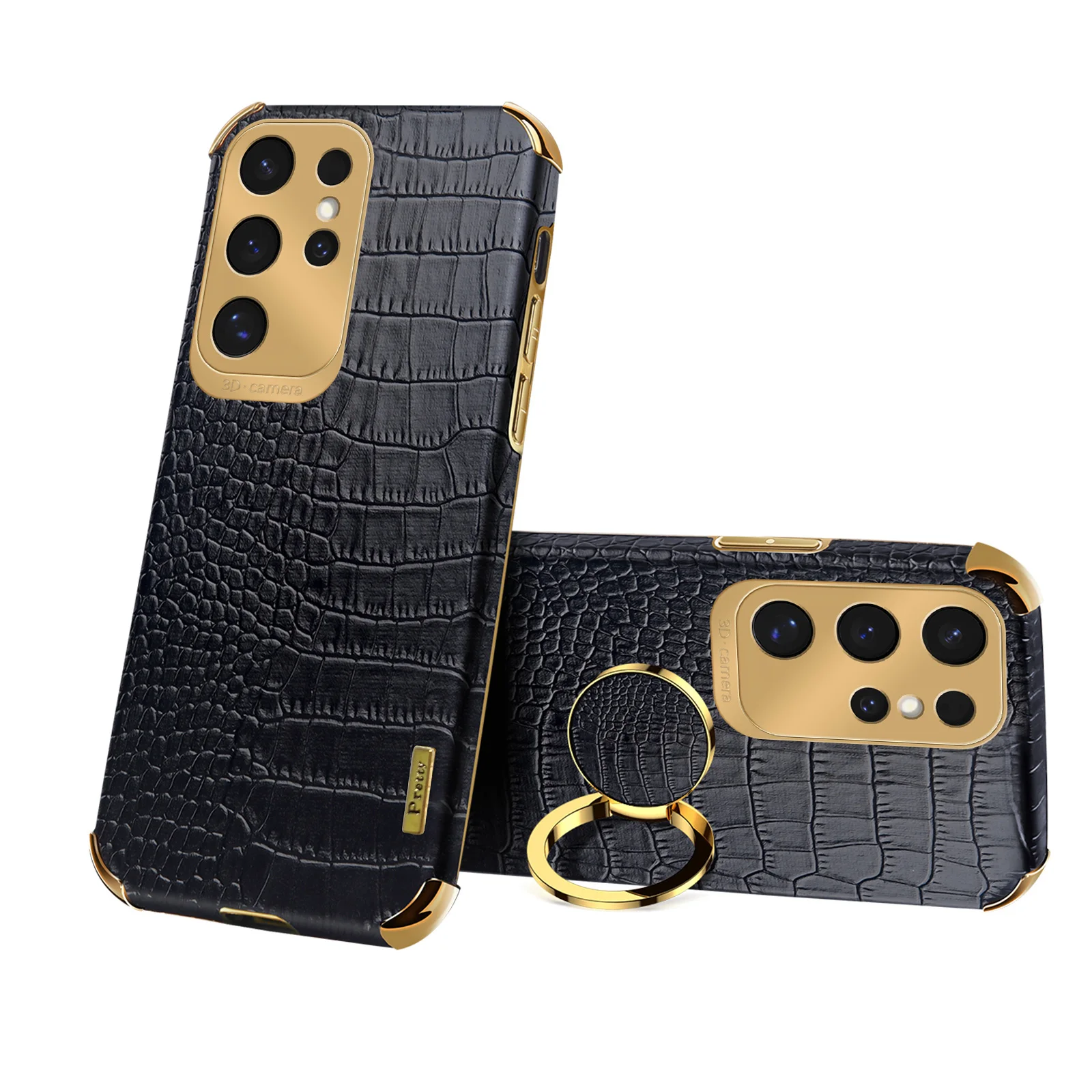 For Samsung  Galaxy S24 5G Crocodile Leather Plating Silicone Cover For Samsung  Galaxy S24 S23 S22 Plus Ultra Case