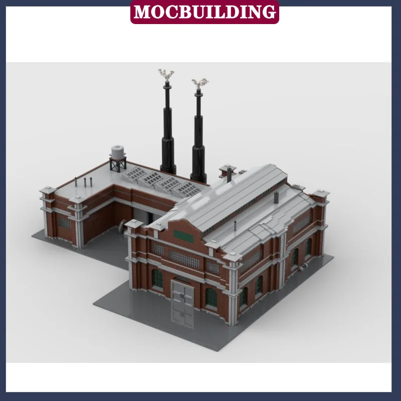 MOC City Industrial Factory Building Block Set Model Steel Factory Workshop Street View Architecture Collection Toy Gifts