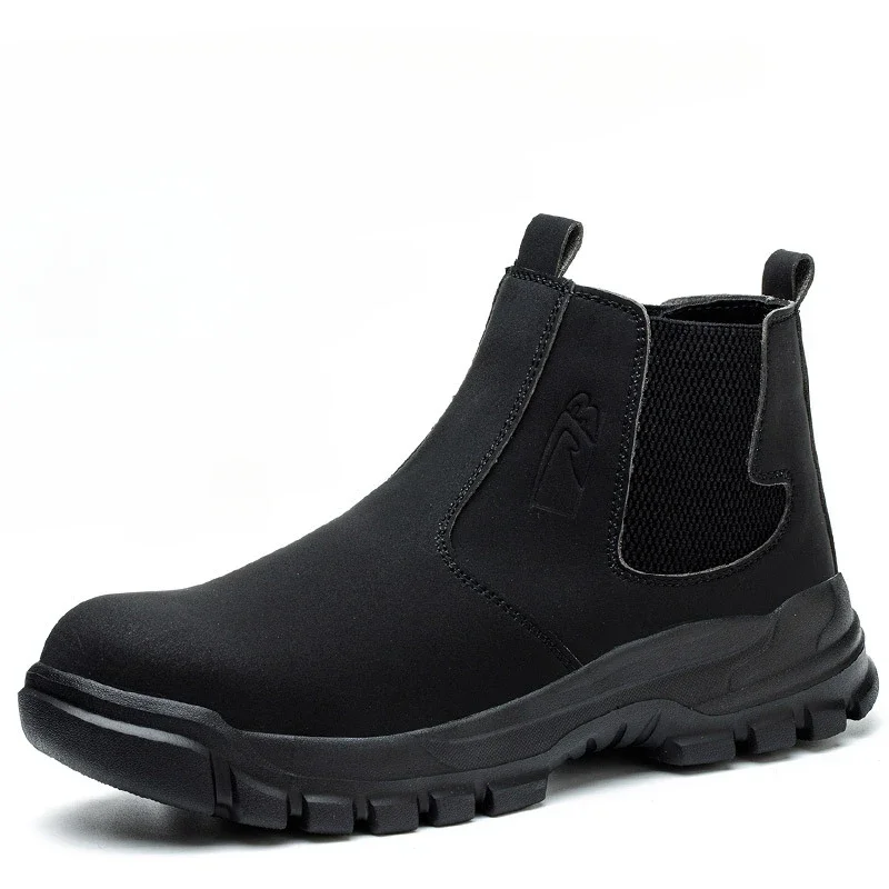 Men\'s Safety Shoes Waterproof Boots Steel Toe Work Boots Indestructible Men Boots Anti-smash Puncture Proof Shoes Plus Size 48