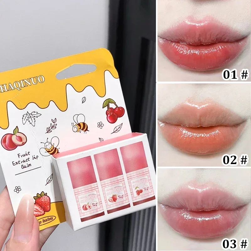 สารสกัดจากผลไม้ Moisturizing Lip Balm Moisturizing Tinted Lip Balm Whitening Student Party ราคาไม่แพงลิปสติกกรณี