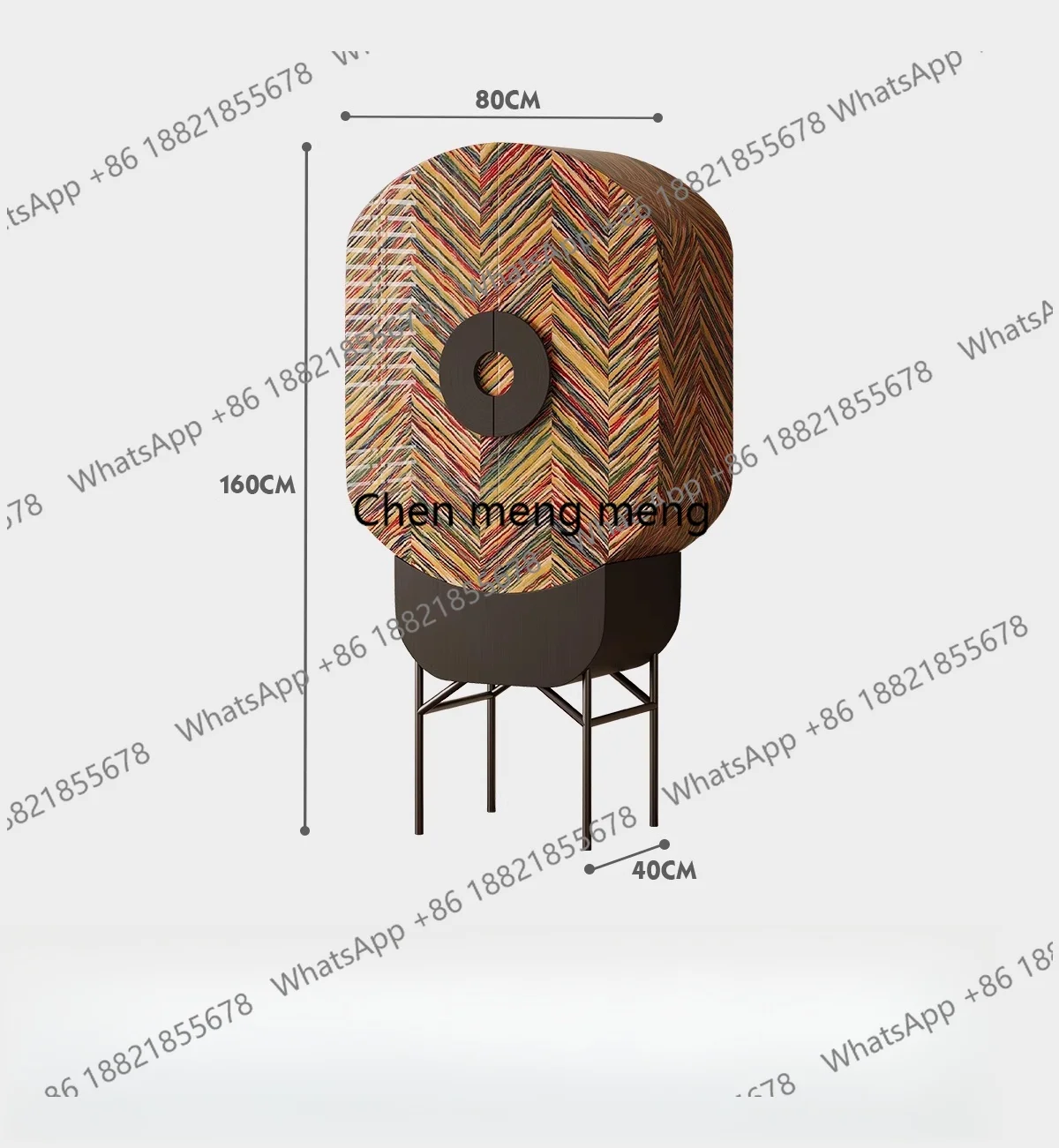 Light luxury creative geometric color wine cabinet living room against the wall high foot designer decorative cabinet high sense