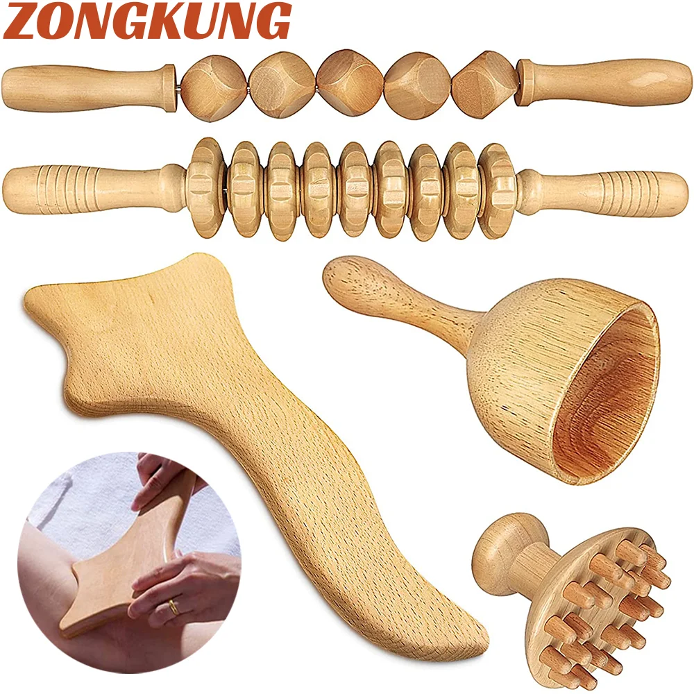 

Деревянные массажные инструменты для терапии, набор для мадеротерапии, деревянный массажный ролик, палочка для снятия фасции, пескоструйная обработка мышц от целлюлита, облегчение боли