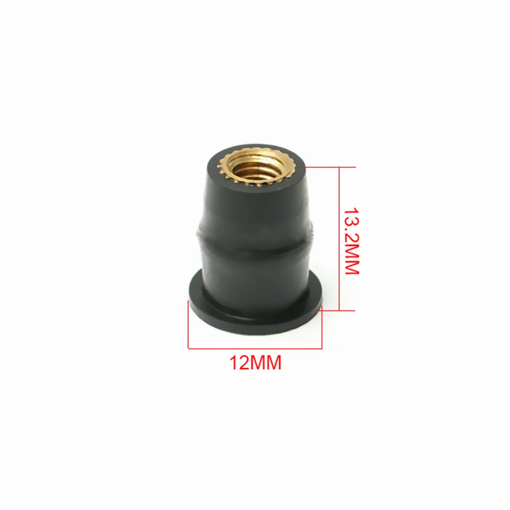 

10pcs M5 Rubber Well Nuts Motorcycle Windscreen Metric Fastener Copper Nut Bike Part Tire Repair Windshield Accessories
