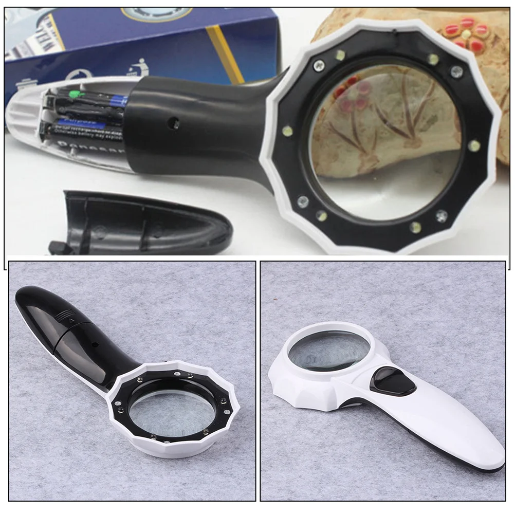 

Handheld Magnifier 10X Reading Glass For Seniors Kids Home Use Magnifier For Kids Bright Illumination Tool