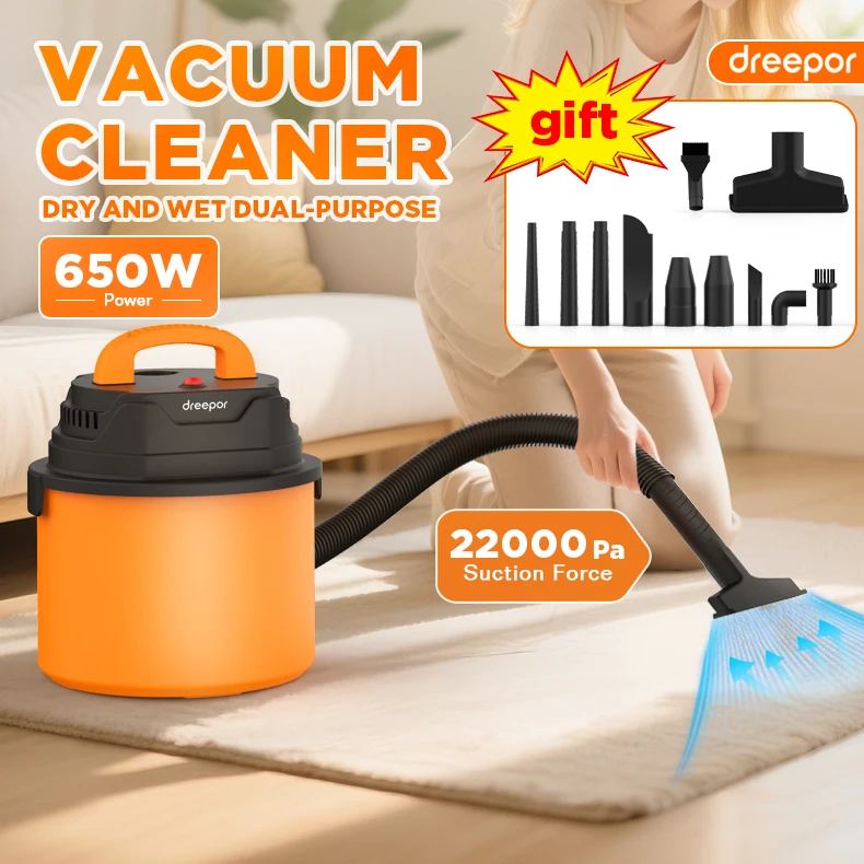 Dreepor 22000Pa Vacuum Cleaner Waterproof Household Cleaner 650W Handheld Portable Vacuum Cleaner