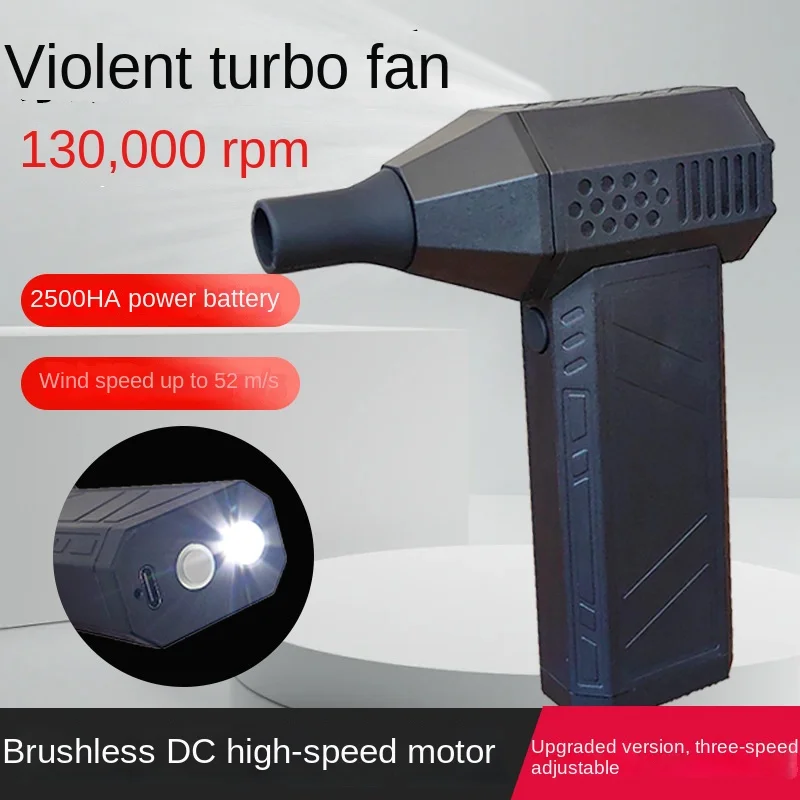 Violent Turbo Mini Outdoor Lithium Battery Handheld Fan 130000 RPM High Speed Dust Removal Hair Dryer