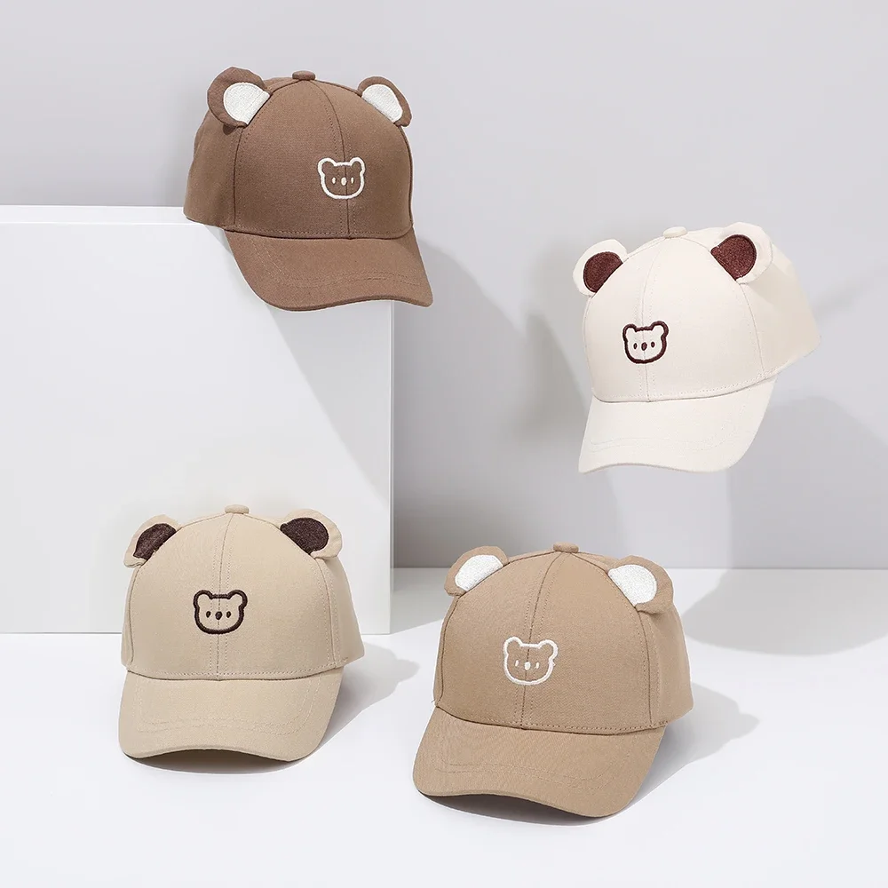 Baby Baseball Cap for Boys and Girls Visor Outdoor Snapback Hat Cartoon Cute Bear Toddlers Baseball Hat Summer Sun Hats for Kids