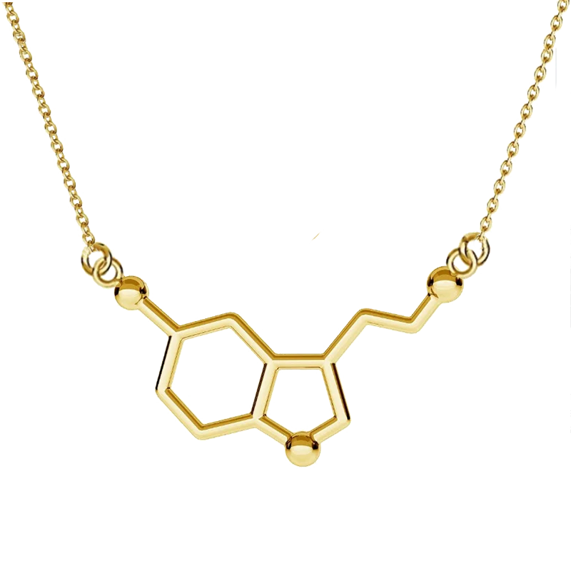 Serotonin Molecule Necklace For Women Jewelry Teacher Professor Chemistry Grad, And Science Lovers Gift