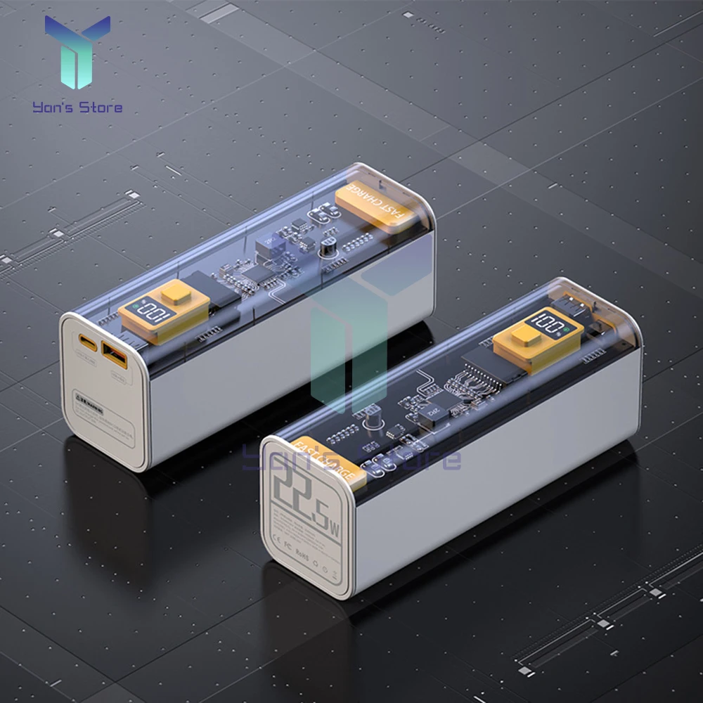 Imagem -06 - Kit Multiprotocolo Banco de Potência de Carga Rápida Display Digital Led Transparente Telefone e Laptop 2-way Pd22.5 w qc 40000mah