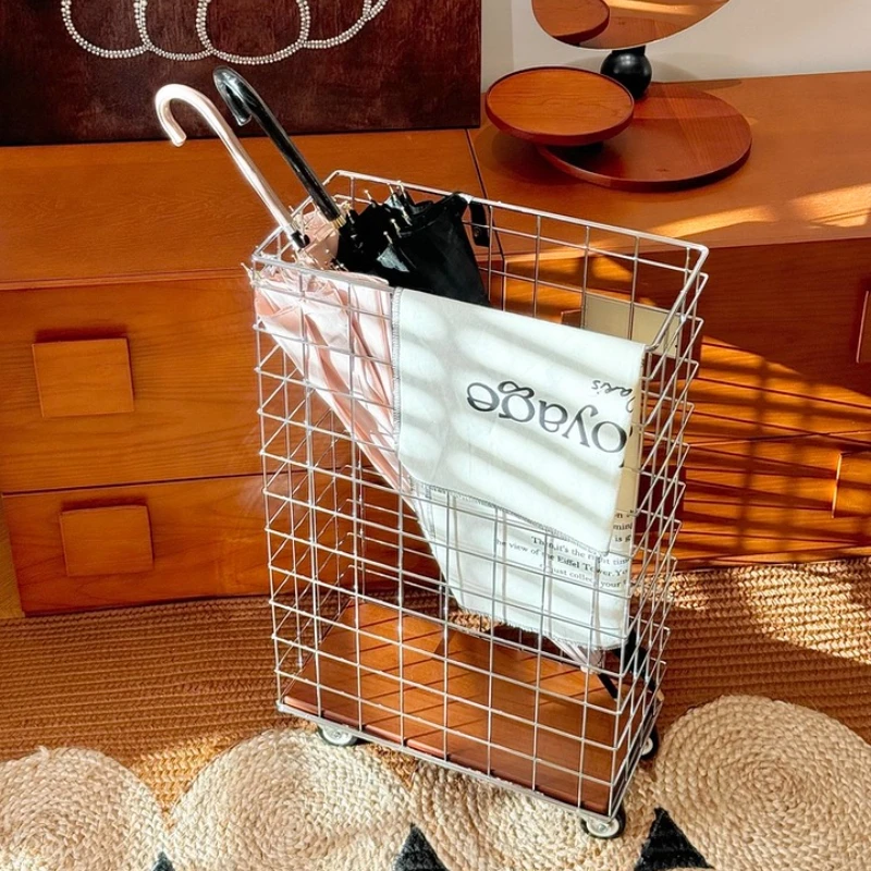 

Large Laundry Hamper with Wheels Medieval Dirty Clothes Basket Storage Organizer for Bathroom Rolling Portable Wardrobe Cart