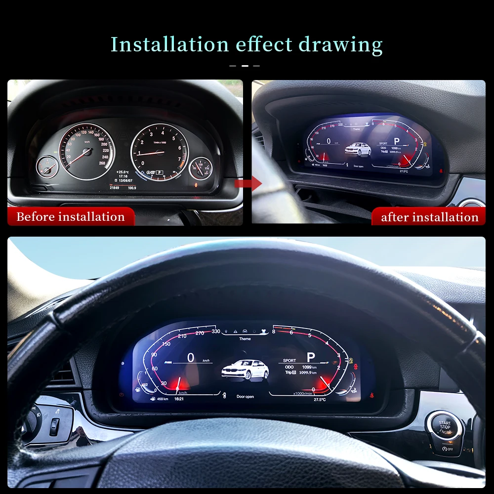 ZLH 12.3 بوصة LCD عداد السرعة لوحة القيادة العنقودية ل 5 3 Siers GT F07 F10 F11 F18 X3 F25 X4 F26 X5 F15 X6 F16 LINUX