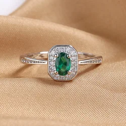 Classic Oval Royal Blue Yellow Red Green Stone Square Zircon Wedding Bands Silver Gold Color Promise Engagement Rings For Women