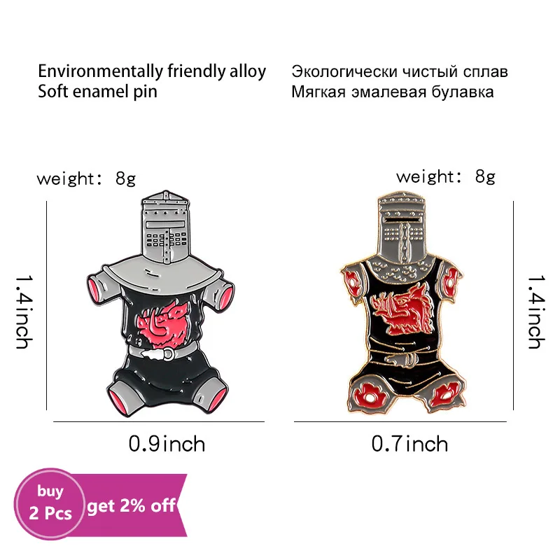 Black Knight Enamel Pin Customized Holy Grail Armor War Brooch Clothes Backpack Lapel Pin Metal Badge Jewelry Gift Drop Shipping - Image 2