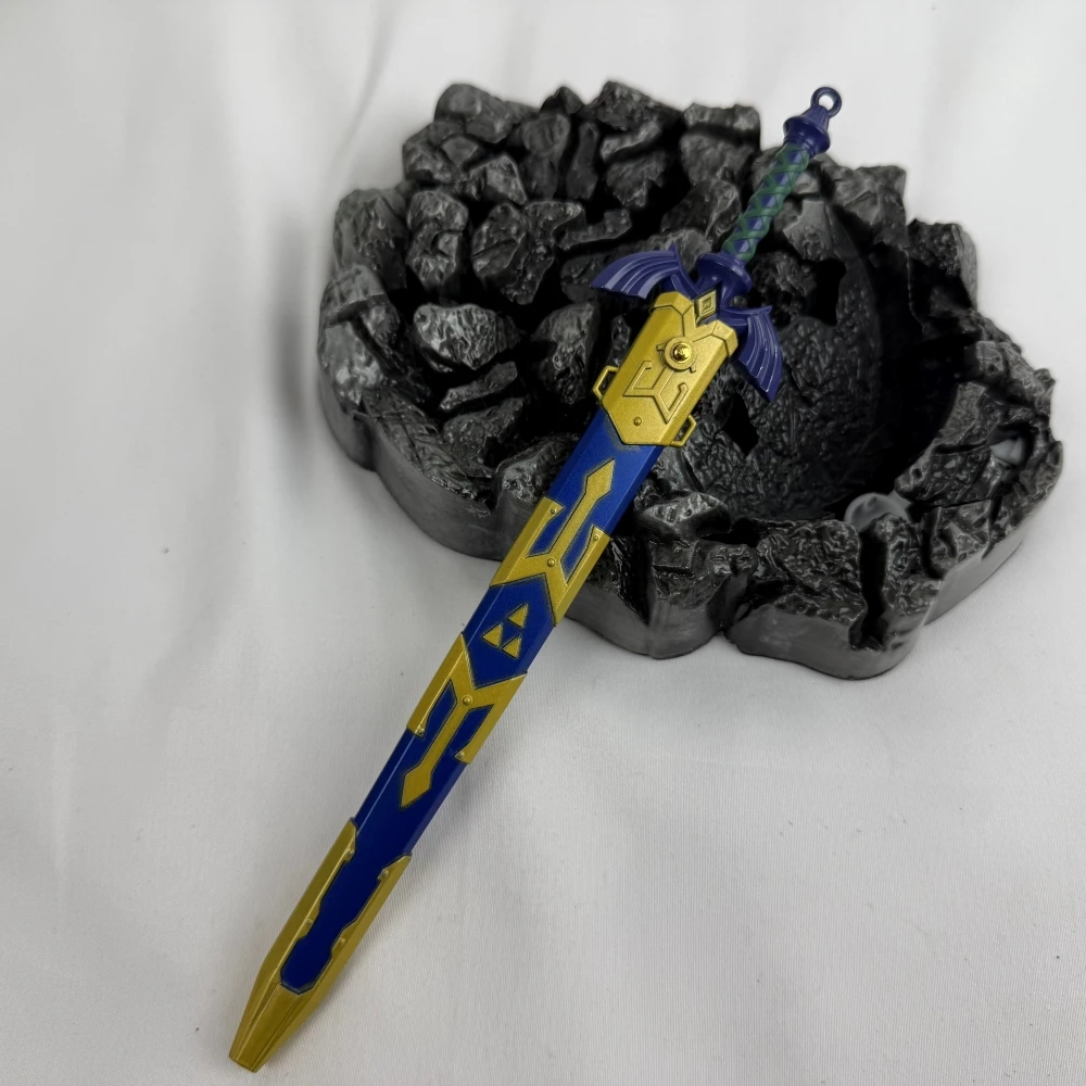 Master Sword Toy Model - 22cm (8.66in) Non-Sharp Blade - Realistic Replica with Spring Release Scabbard - Perfect for Zelda Fans