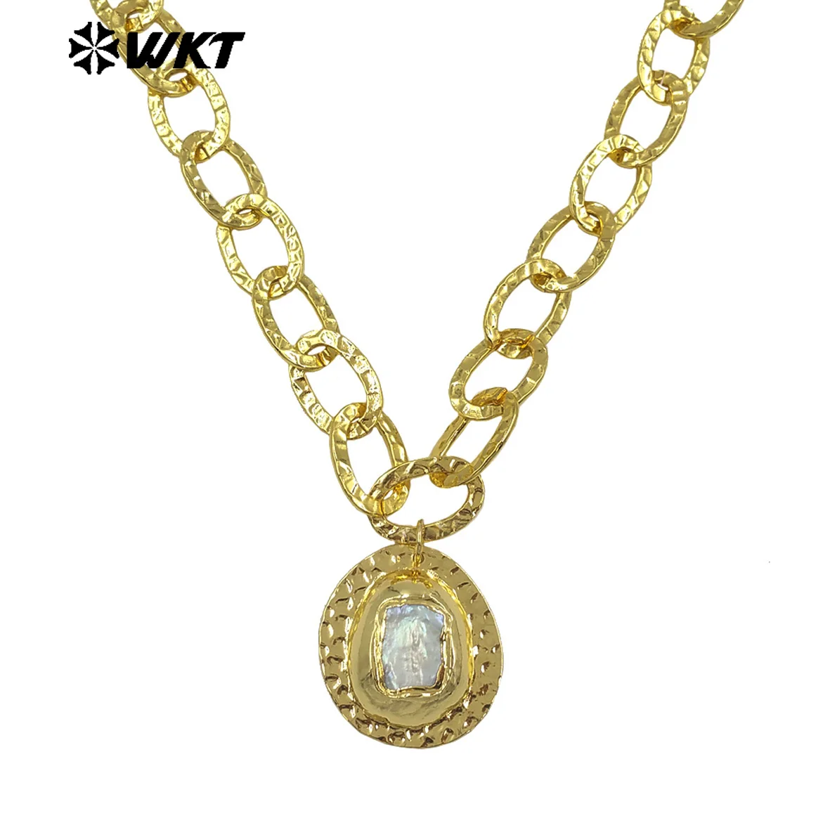 WT-JN367 Newest Handmake Creative Natural Pearl 18 inch Necklace With 18k Real Gold Plated  For Women Jewelry
