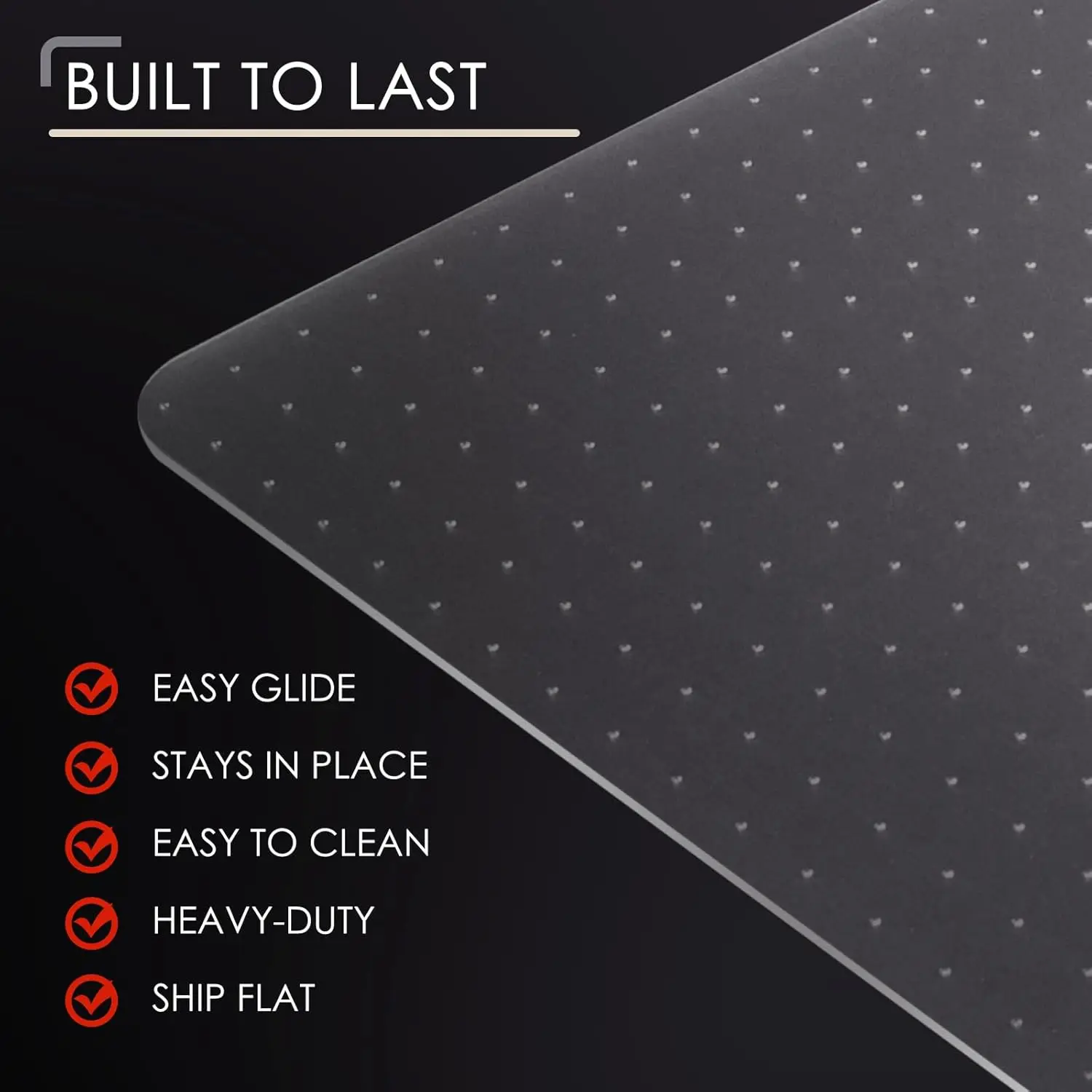 Office Chair Mat for Carpet, 32x55 Clear Heavy Duty Computer Chair Mat, Under Desk Protector Carpeted Floors Mat, Easy Chair Mov view 5