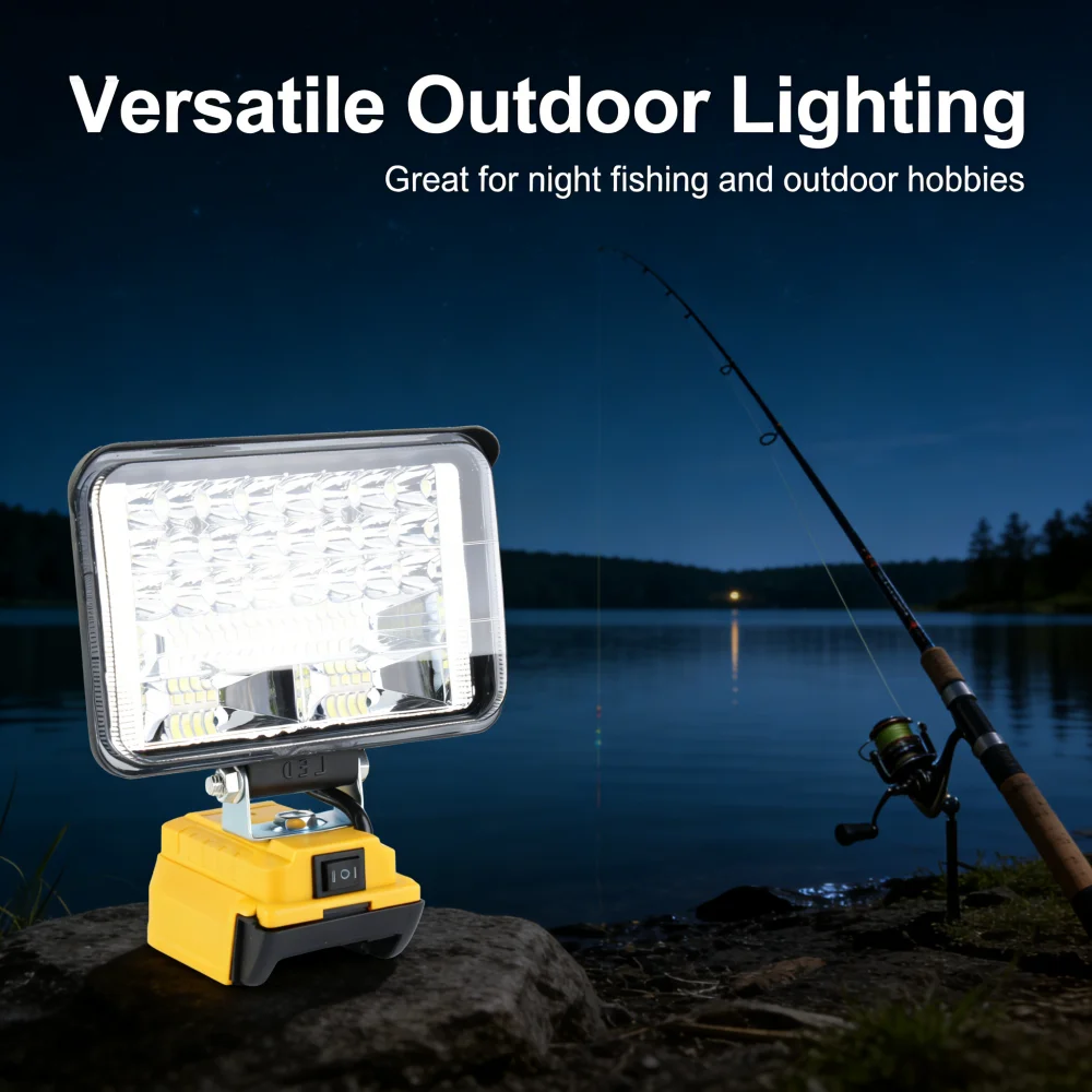 

5-дюймовый светодиодный рабочий фонарь, подходящий для литий-ионных аккумуляторов Dewalt, Makita, Milwaukee M18, для использования на улице и в качестве аварийного освещения.