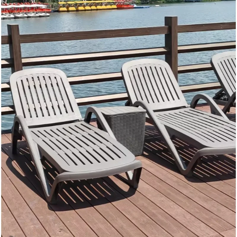 

Villa outdoor sun lounger plastic durable pool garden lounge chair beach chair