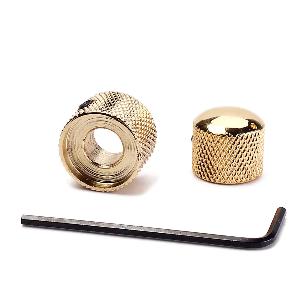 

2 in 1 Dual Concentric Volume Tone Blend Control Knobs Nickel Plated Domed Knobs for Electric Guitar Bass Replacement