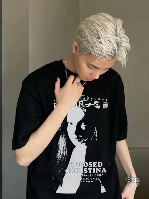 

Футболка ERD Depred Rich Second Generation American Summer из чистого хлопка, свободного кроя, в стиле High Street, для мужчин и пар, с коротким рукавом